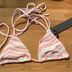 Triangl pink zebra bikini top